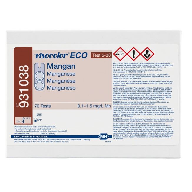 Test VISOCOLOR ECO Mangan 0,1-1,5 mg/l, 70 oznaczeń, MACHEREY-NAGEL