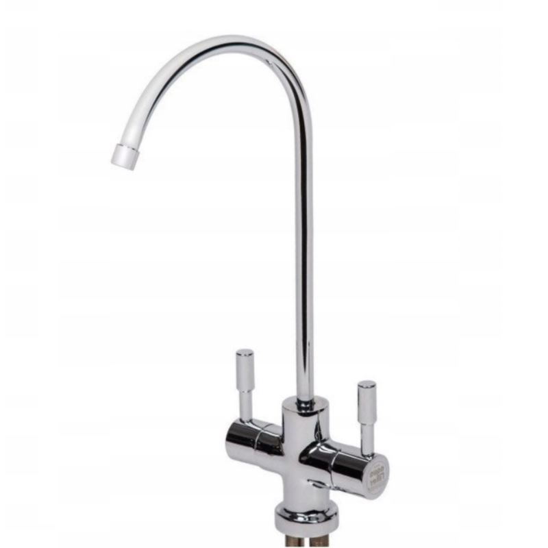 Nowoczesna chromowana podwójna wylewka do filtrów, FXFCH16-C, AQUAFILTER