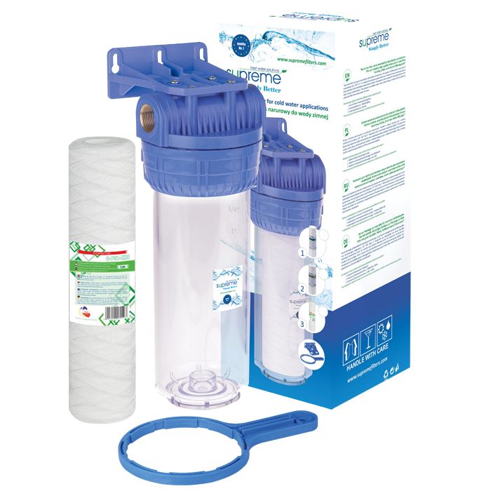 Przezroczysty korpus narurowy 10" trzyczęściowy H103-S12-SET3 Supreme